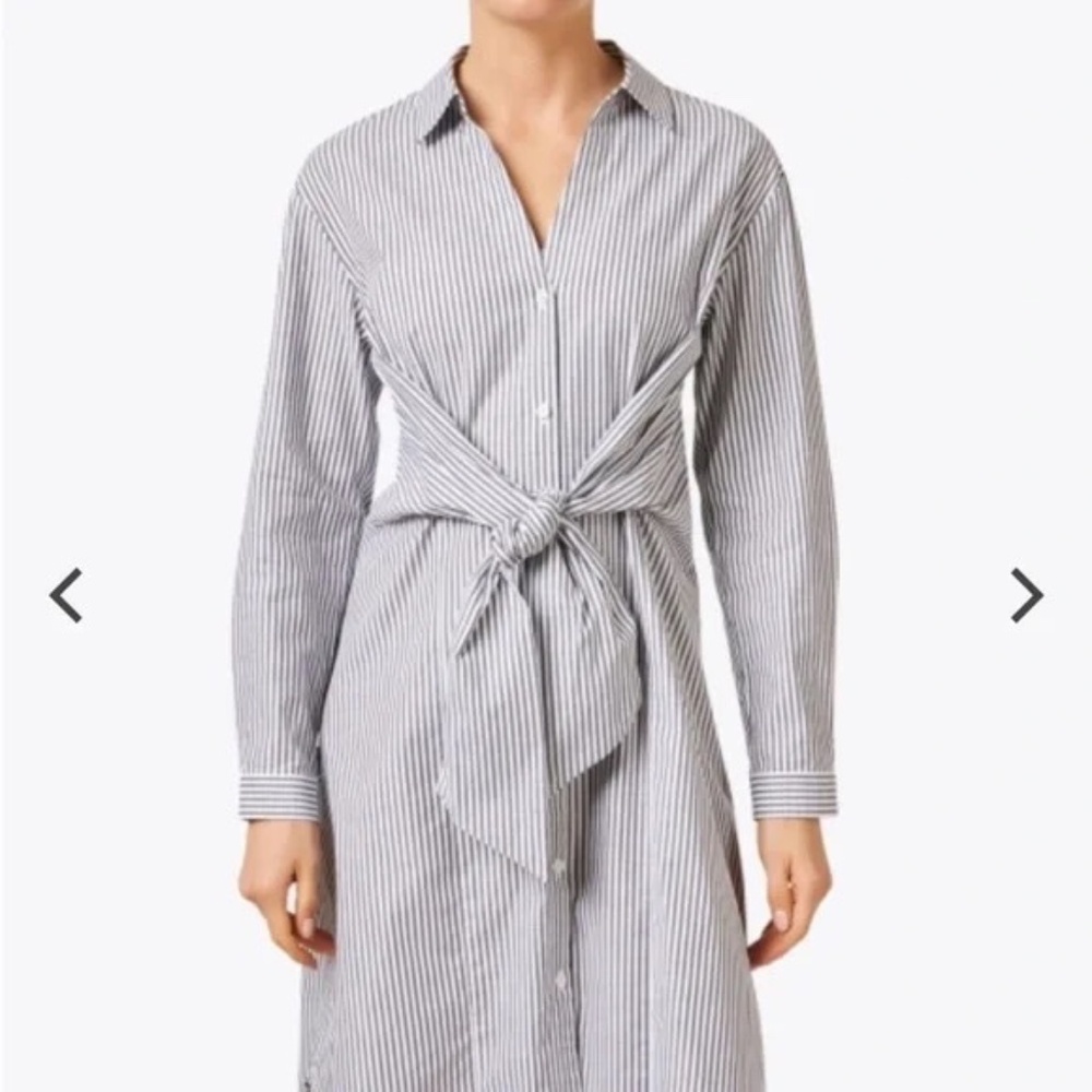Brochu Walker Ashland Button Front Midi Dress - Fraser Grey Stripe L - Picture 12 of 13